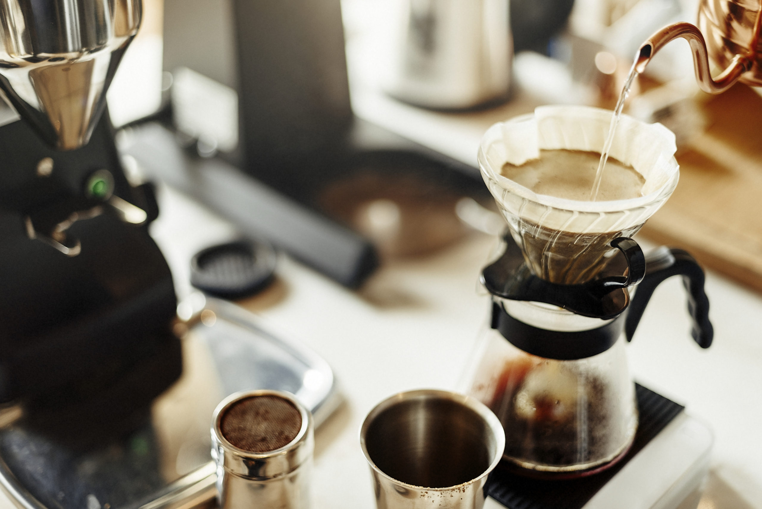 Pour Over Wills Making drip coffee in cafe